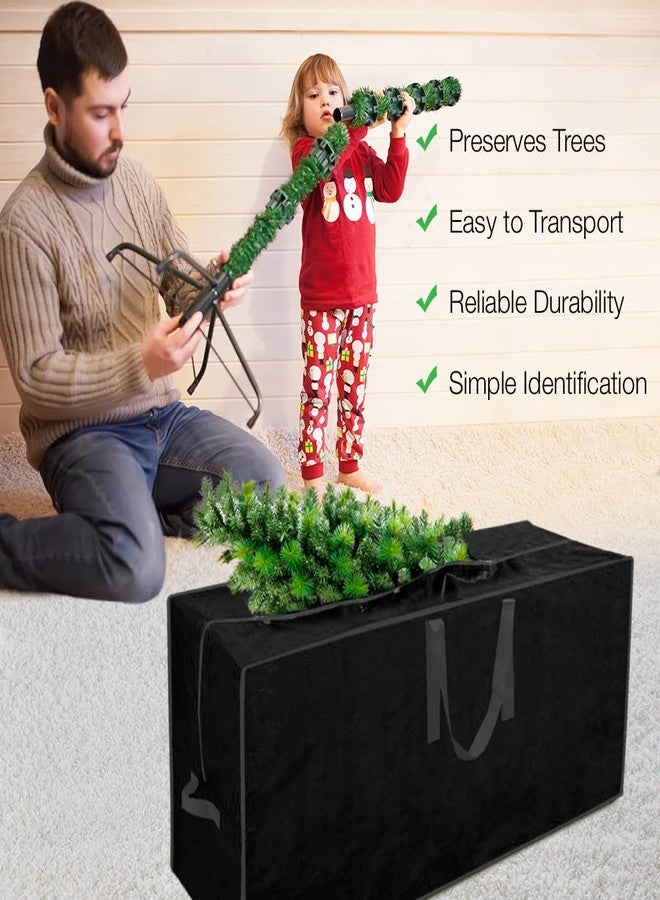 Primode Christmas Tree Storage Bag | Fits Up to 9 Ft. Tall Disassembled Tree I 65"x15"x30" Holiday Tree Storage Case | Protective Zippered Artificial Xmas Tree Bag (9ft, Black) - Image 4